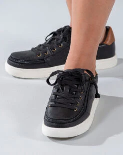 FINAL SALE - Women's Black (Brown Mustache) BILLY Low Sneakers -Shoes Promotion Store BW20007 002 Studio2 704x880 1