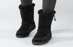 FINAL SALE - Women's Black BILLY Cozy Quilt Lux Boots -Shoes Promotion Store BW21326 001 studio standing 2 940x614 8113af0e f734 4a17 bcdf c63aac6e7bd8