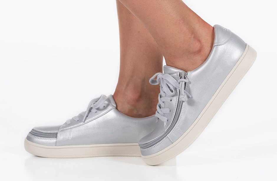 FINAL SALE - Women's Silver Grey Metallic BILLY Sneaker Low Tops 11 FINAL SALE - Women's Silver Grey Metallic BILLY Sneaker Low Tops - Image 9