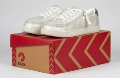 FINAL SALE - Women's White (Navy Mustache) BILLY Sneakers -Shoes Promotion Store BW22128 101 studio 1 940x614 45cf5db7 fad8 4759 b579 dd8bac47c5c2