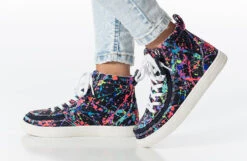Sasha Splatter BILLY Classic Lace High Tops -Shoes Promotion Store bk23100 009 studio standing 1 940x614 52633521306 o